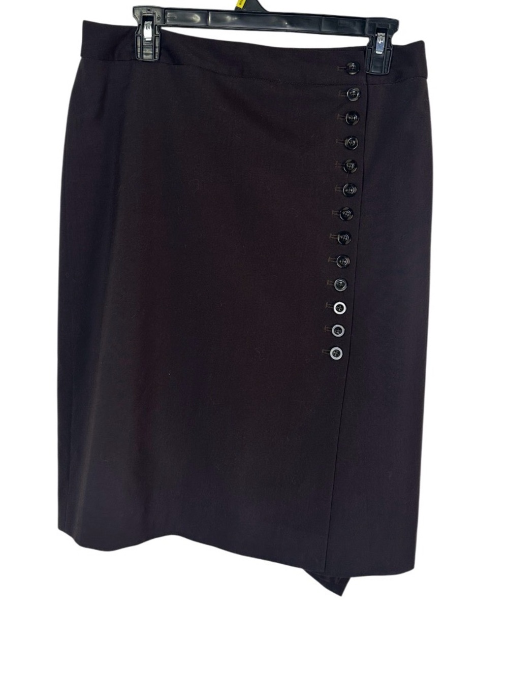 Ann Taylor Factory Black Pencil Skirt with Side Button Detail